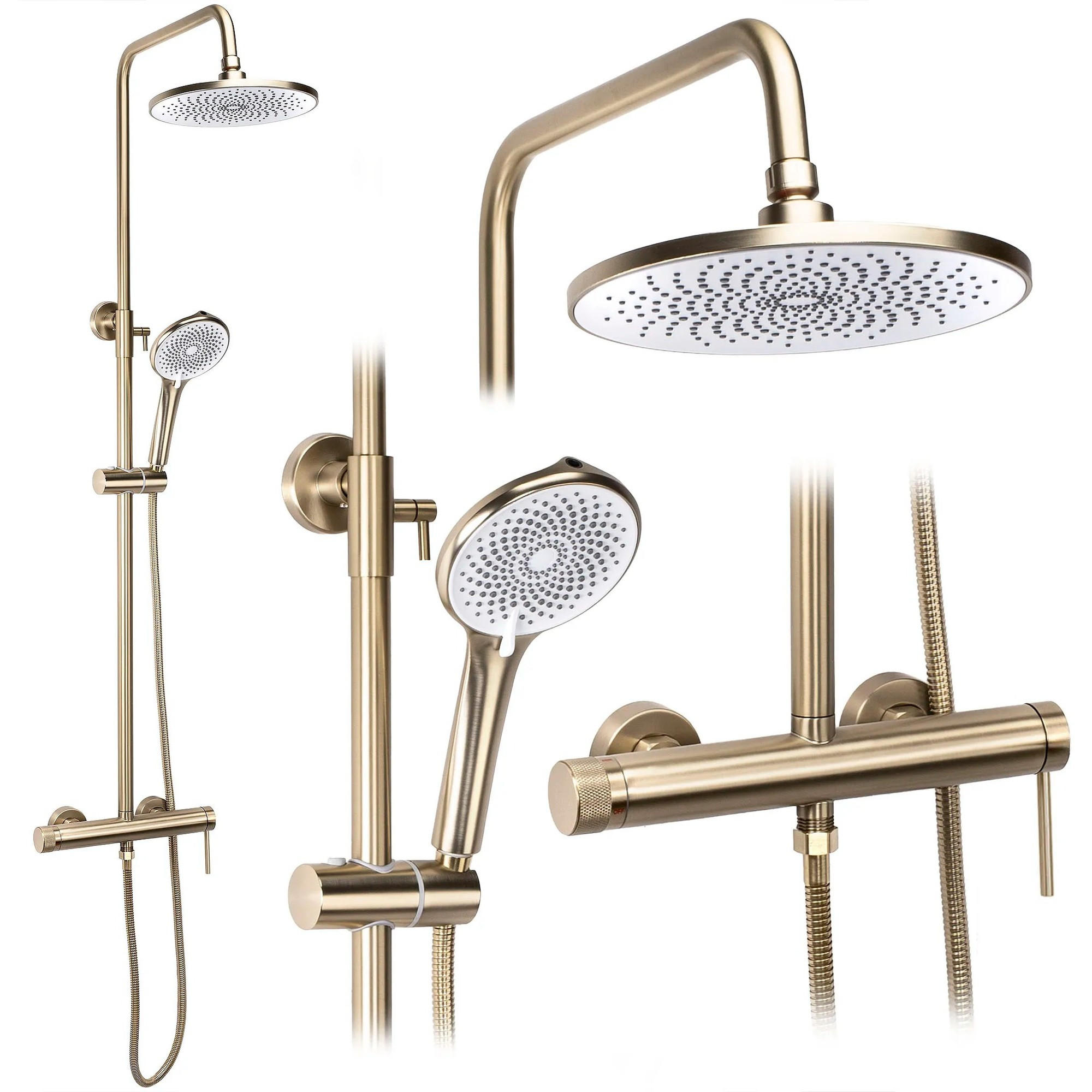 DUSCHGARNITUR Rea Foss Clif Brush Gold - Goldfarben, Metall (9/131/33cm) - REA