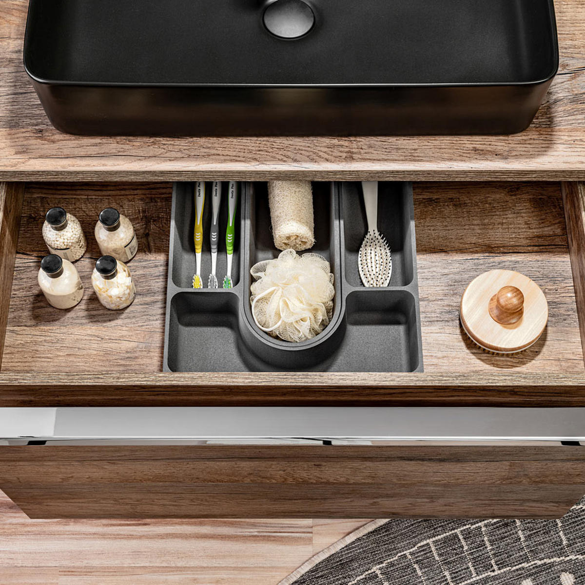 BADMÖBEL-SET TLG. Puebla-56 - Braun, Holzwerkstoff (80/49/46cm) - Lomado