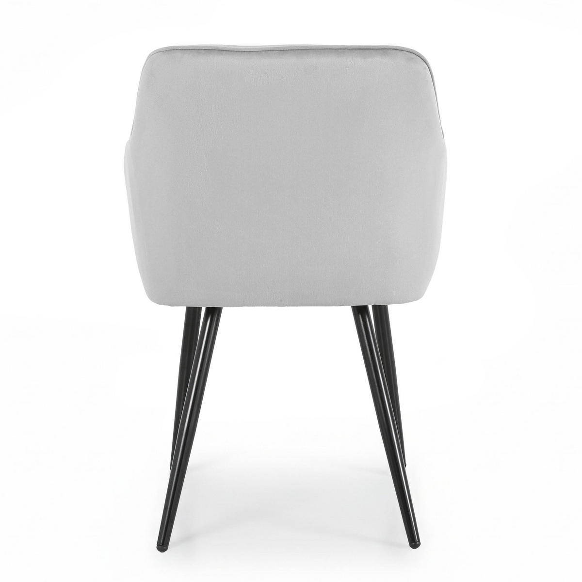 POLSTERSTUHL 4er Set, Metallbeine Grau, Schwarz 54,5/82,5/58 - Schwarz/Grau, Textil (55/83/58cm) - RAUMHIRSCH FURNITURE