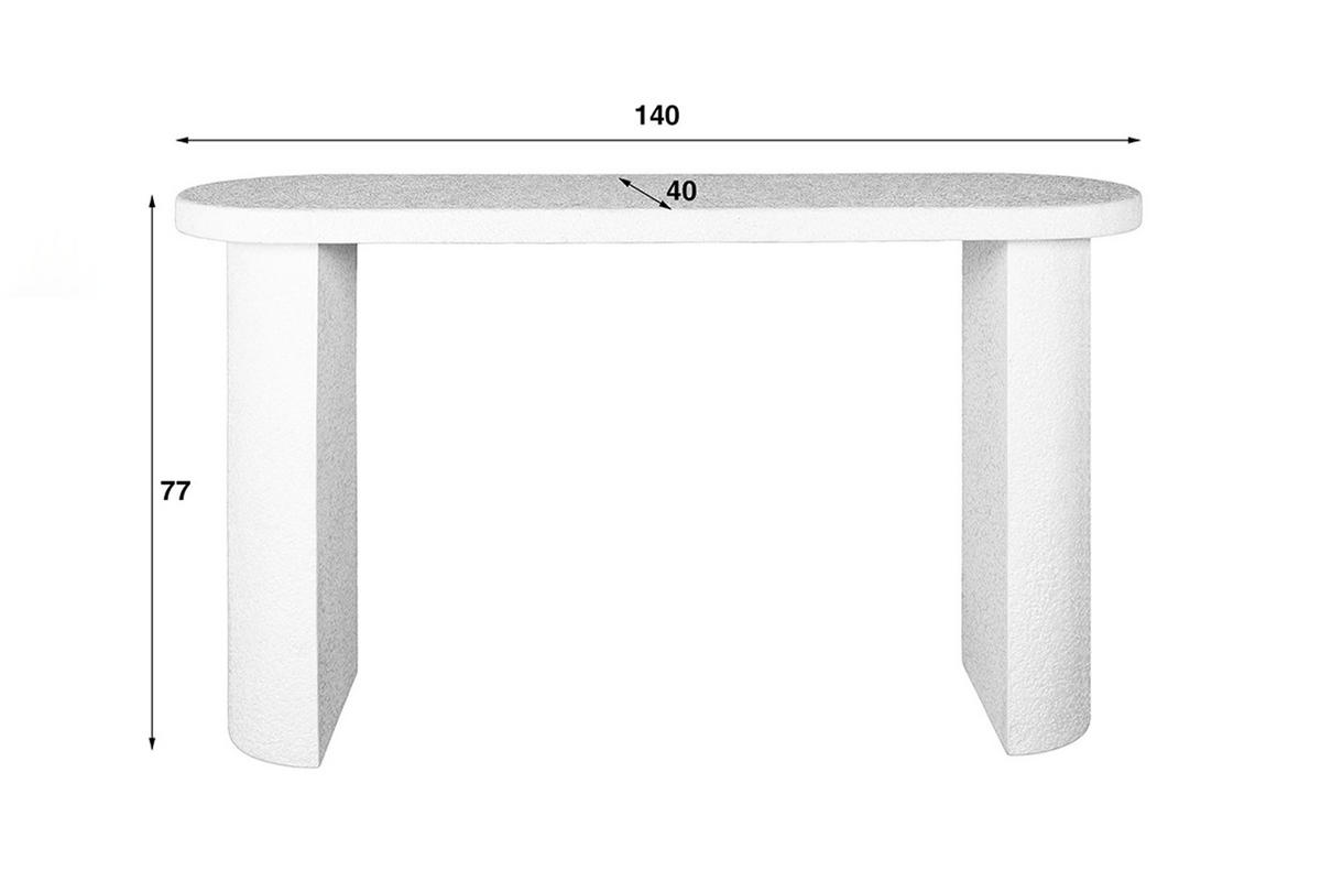KONSOLENTISCH CURUA Weiß Marmor - Weiß, Stein (40/140/77cm) - KAWOLA