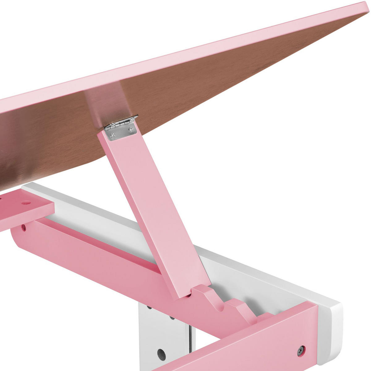 SCHREIBTISCH ,pflegeleicht,rosa - Rosa, Holz (55/94/109cm) - tectake