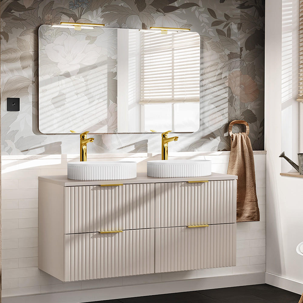 BADMÖBEL-SET 2-TLG. Adelaide-56 - Beige, Holzwerkstoff (121/200/47cm) - Lomado