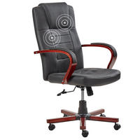 BÜROSTUHL Leder Schwarz Diamond - Schwarz, Holz/Fell (67/114/67cm) - Beliani