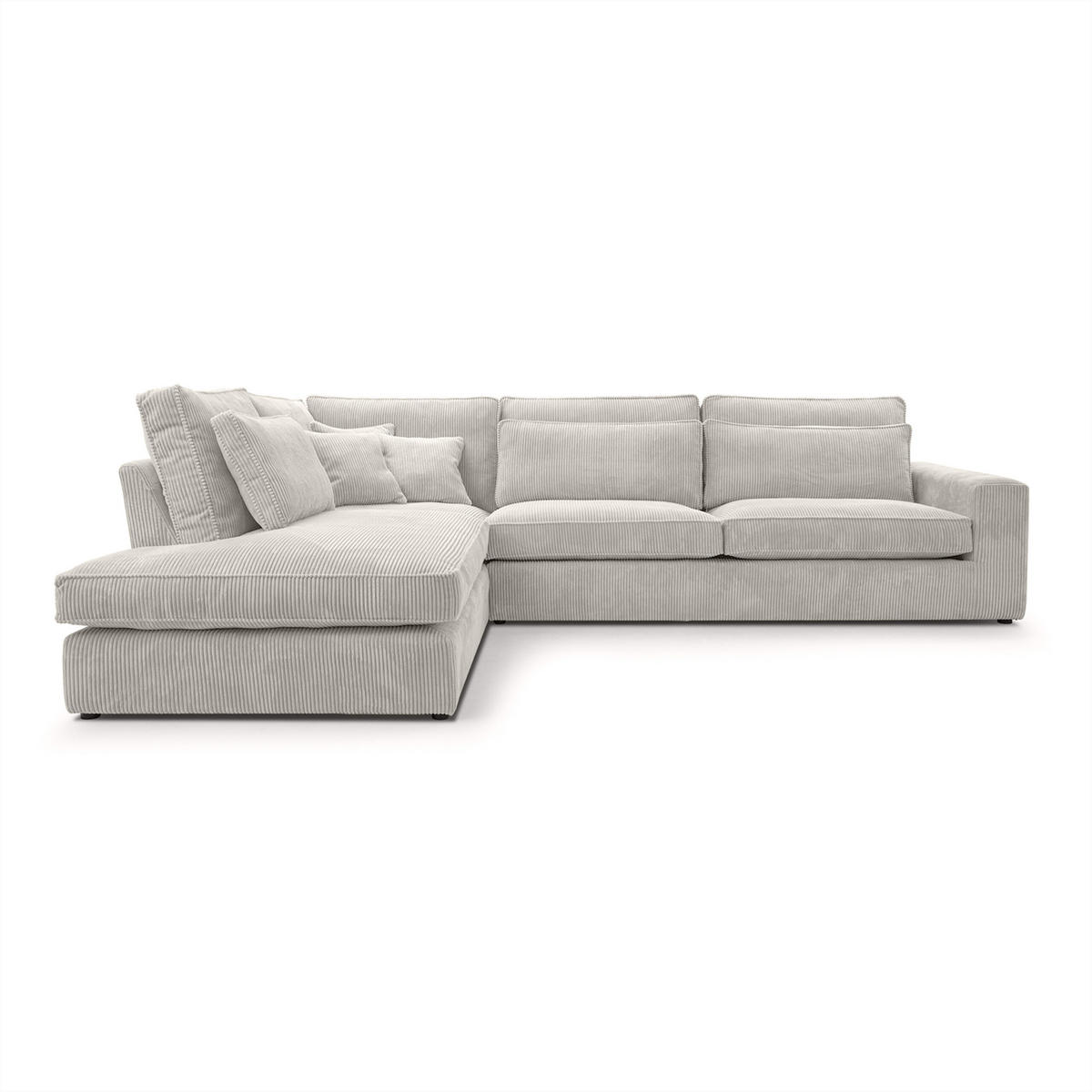 ECKSOFA Eckcouch Monica mini L-form, Beige - Hellgrau, Textil (224/280cm) - Fedve