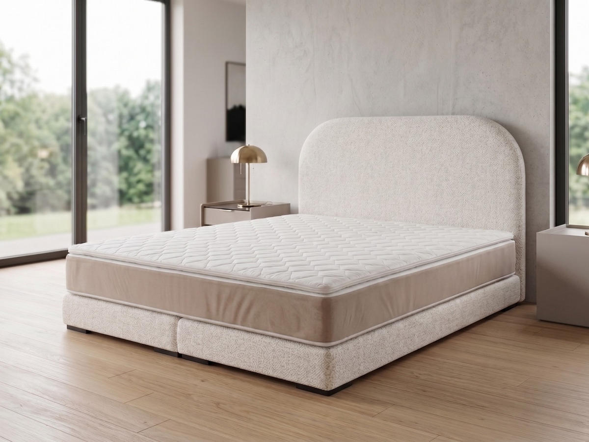 POLSTERBETT LEON1 140x 200 cm Farbe: Creme - Creme, Textil (140/200cm) - A&J MöbelLand