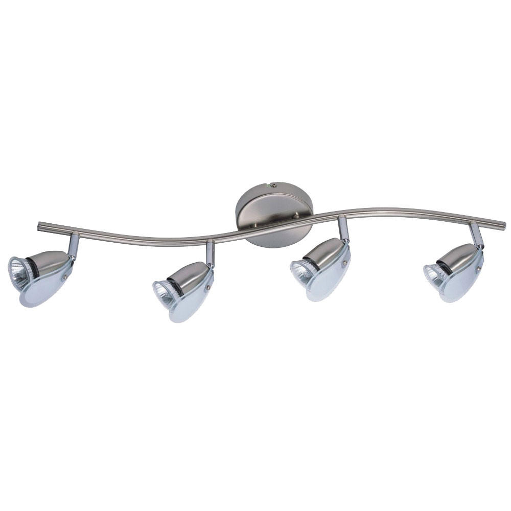 LED DECKENLEUCHTE Spot Nickel Matt Silber - Silberfarben, Glas (66/11/13.5cm) - Globo Lighting