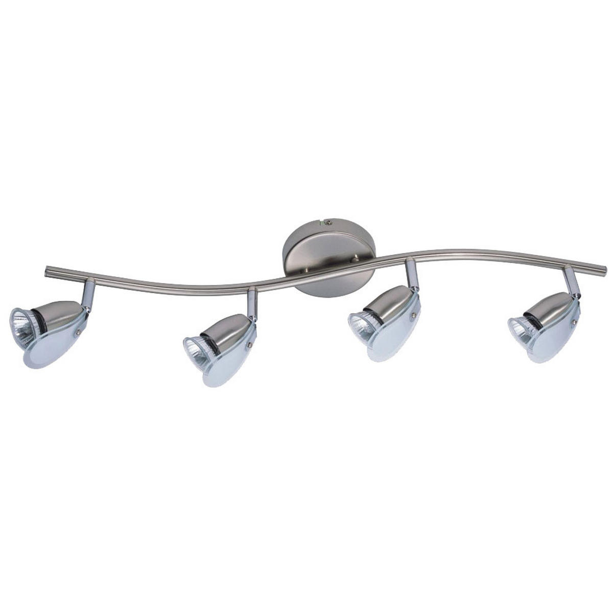 LED DECKENLEUCHTE Spot Nickel Matt Silber - Silberfarben, Glas (66/11/13.5cm) - Globo Lighting