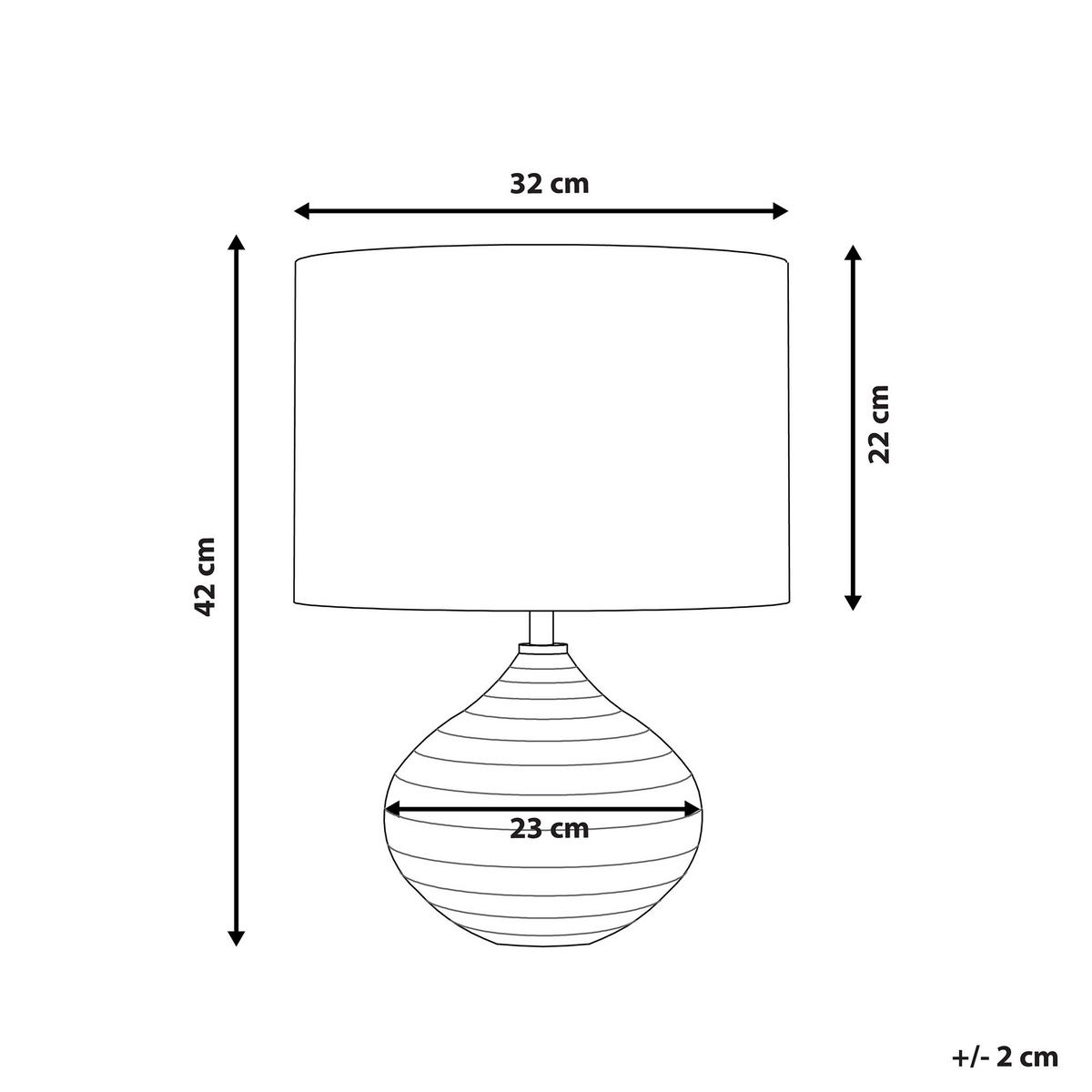TISCHLAMPE Kuban 32/32/42 cm - Silberfarben, Keramik (32/32/42cm) - Beliani