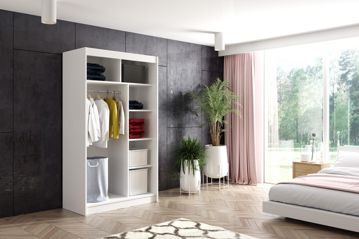KLEIDERSCHRANK VILAN mit Spiegel - 120 cm - Sonoma Eiche|Eichefarben - Eichefarben/Sonoma Eiche, Holzwerkstoff (120/215/61cm) - ALTDECOR