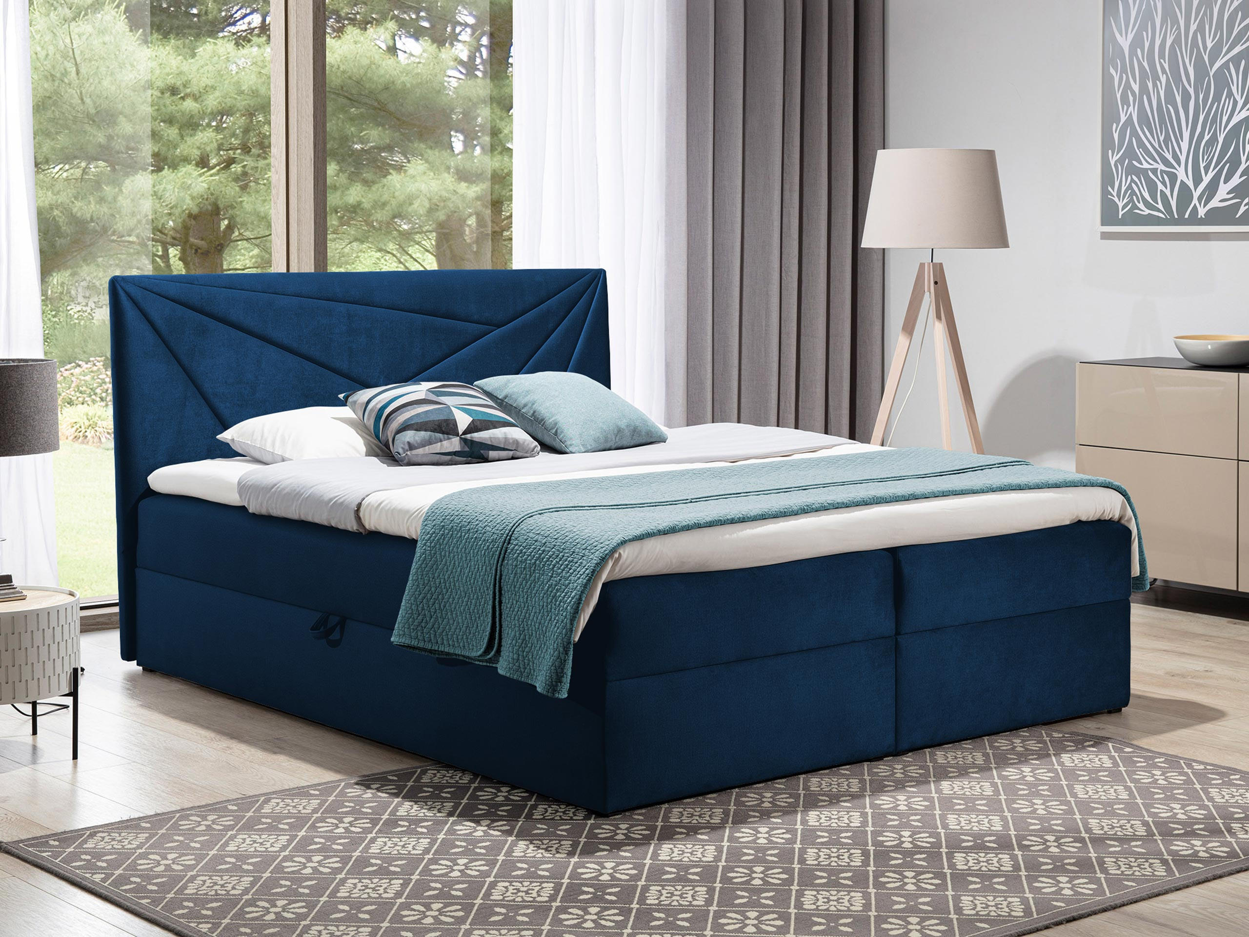 BOXBETT Top 5 - Blau, Holz (120/200cm) - MIRJAN24