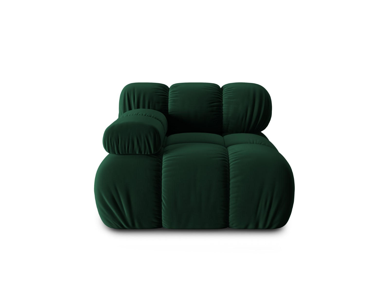 MODUL links Bellis aus Samt flaschengrün - Dunkelgrün, Textil (94/70/94cm) - Micadoni