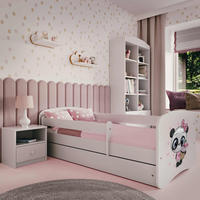 KINDERBETT Panda 80x160 cm mit Schublade, Rausfallschutz & Lattenrost, Weiß - Weiß, Holzwerkstoff (80/160cm) - RAUMHIRSCH FURNITURE