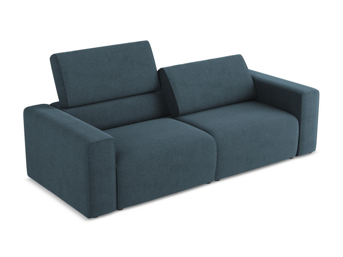 3-SITZER SOFA Strukturstoff Stoff Blau - Blau/Pink, Kunststoff/Textil (224/80/103cm) - Makamii