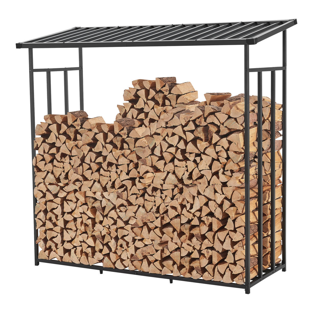 BRENNHOLZREGAL Yakutat - Schwarz, Textil/Metall (180/185/70cm) - casa.pro