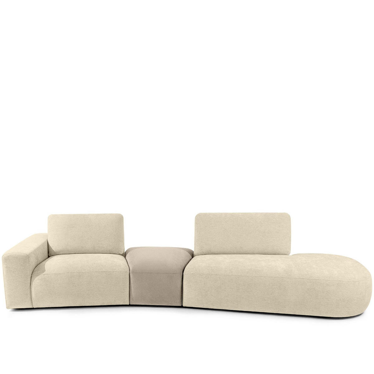 4-SITZER ECKSOFA ZUCCO Chenille rechts, Creme - Creme, Textil (350/84/105cm) - KONSIMO®