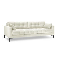 SOFA Mamaia aus Samt leichtes beige 4 Sitzplätze - Creme, Textil (92/75/217cm) - Micadoni