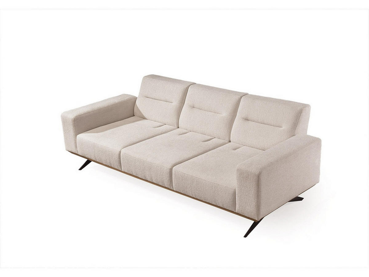 SOFA Opera 4-Sitzer Samt Beige - Beige, Textil/Metall (265/87/95cm) - Villa Möbel