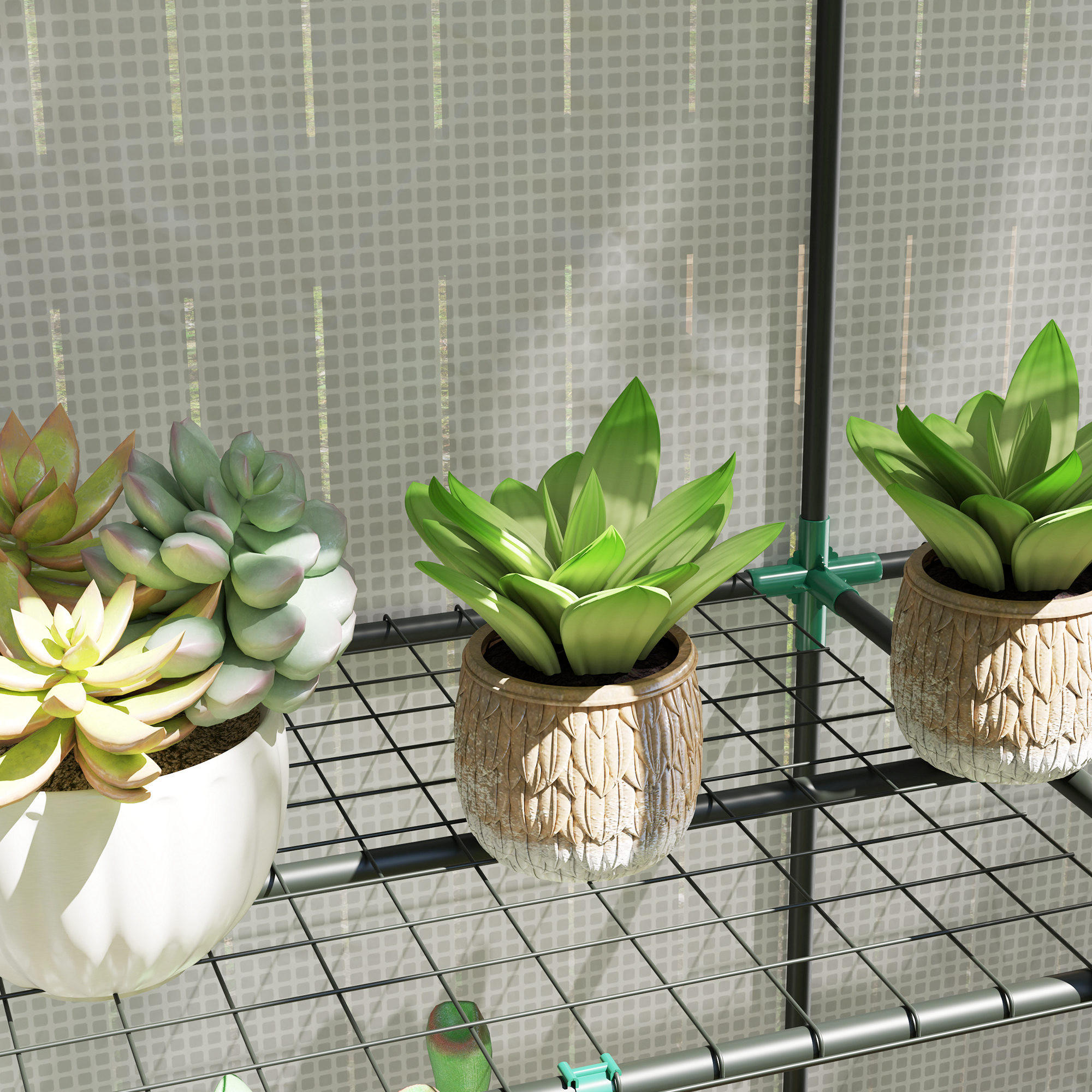 Thumbnail - Modfu Gewächshaus, Weiß, Metall, 48x152x144 cm, Gartenzubehör, Gewächshäuser