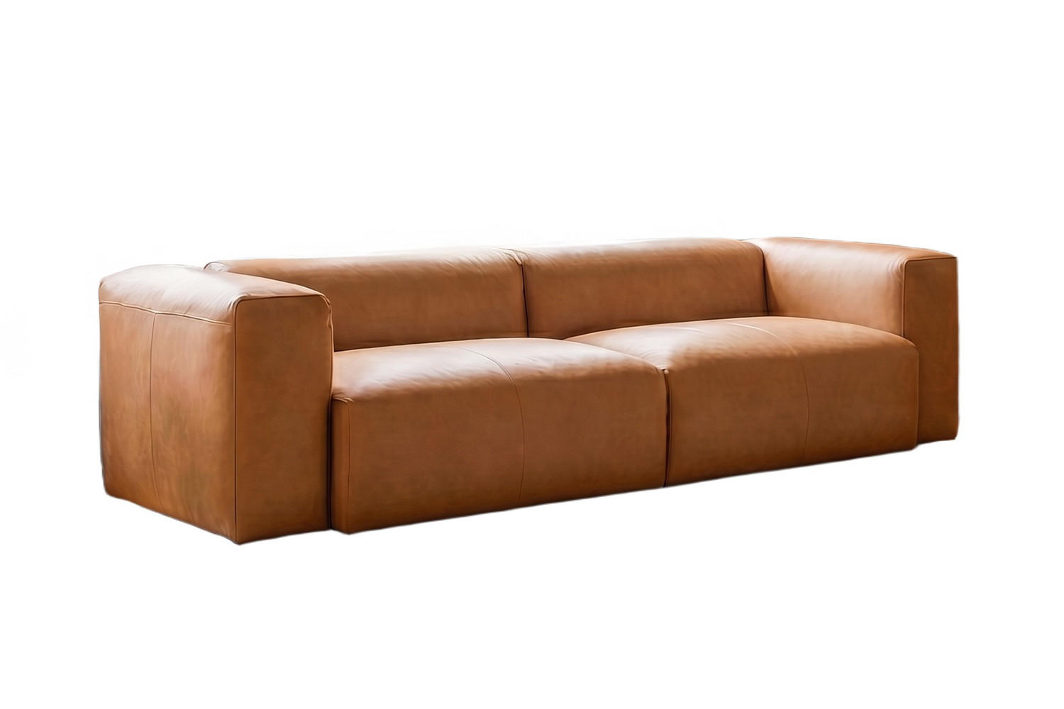 SOFA CELESTE Braun Leder - Dunkelbraun/Schwarz, Leder/Kunststoff (302/72/114cm) - KAWOLA