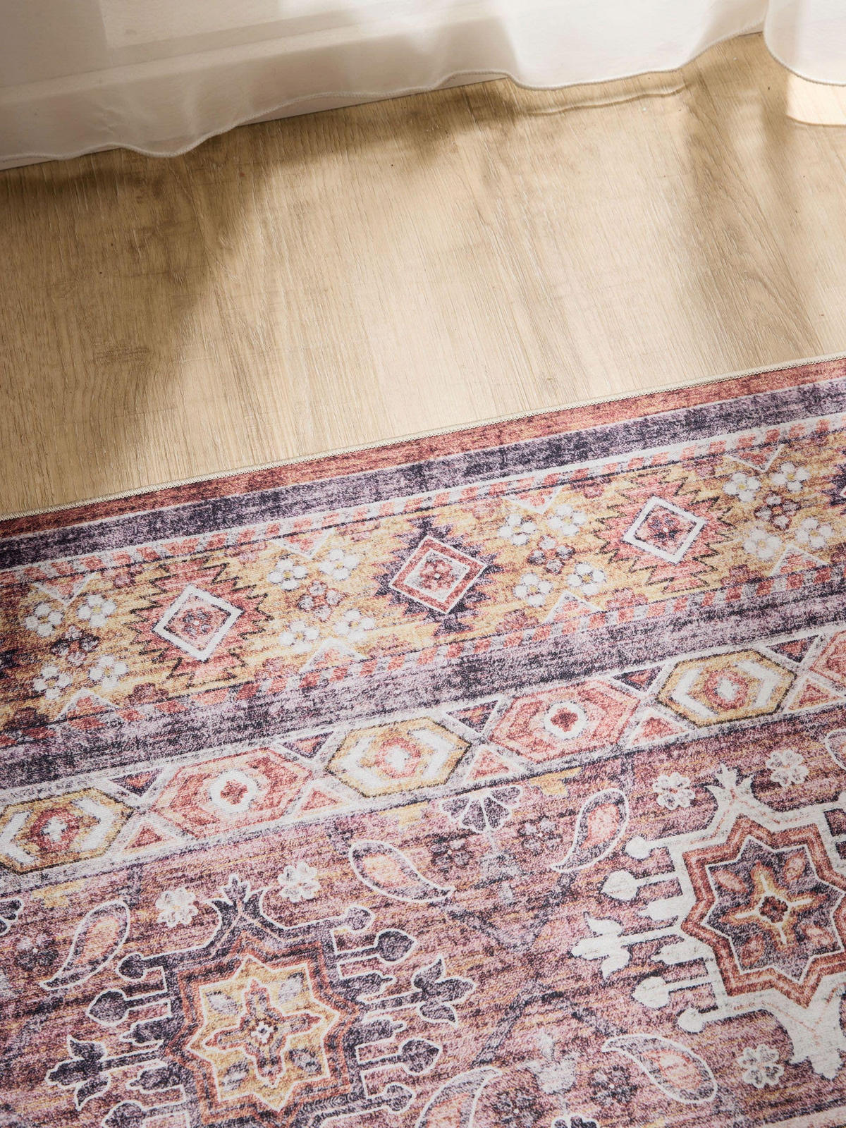 VINTAGE-TEPPICH George waschbar 140x200 cm - Pink/Multicolor, Kunststoff (140/200cm) - benuta
