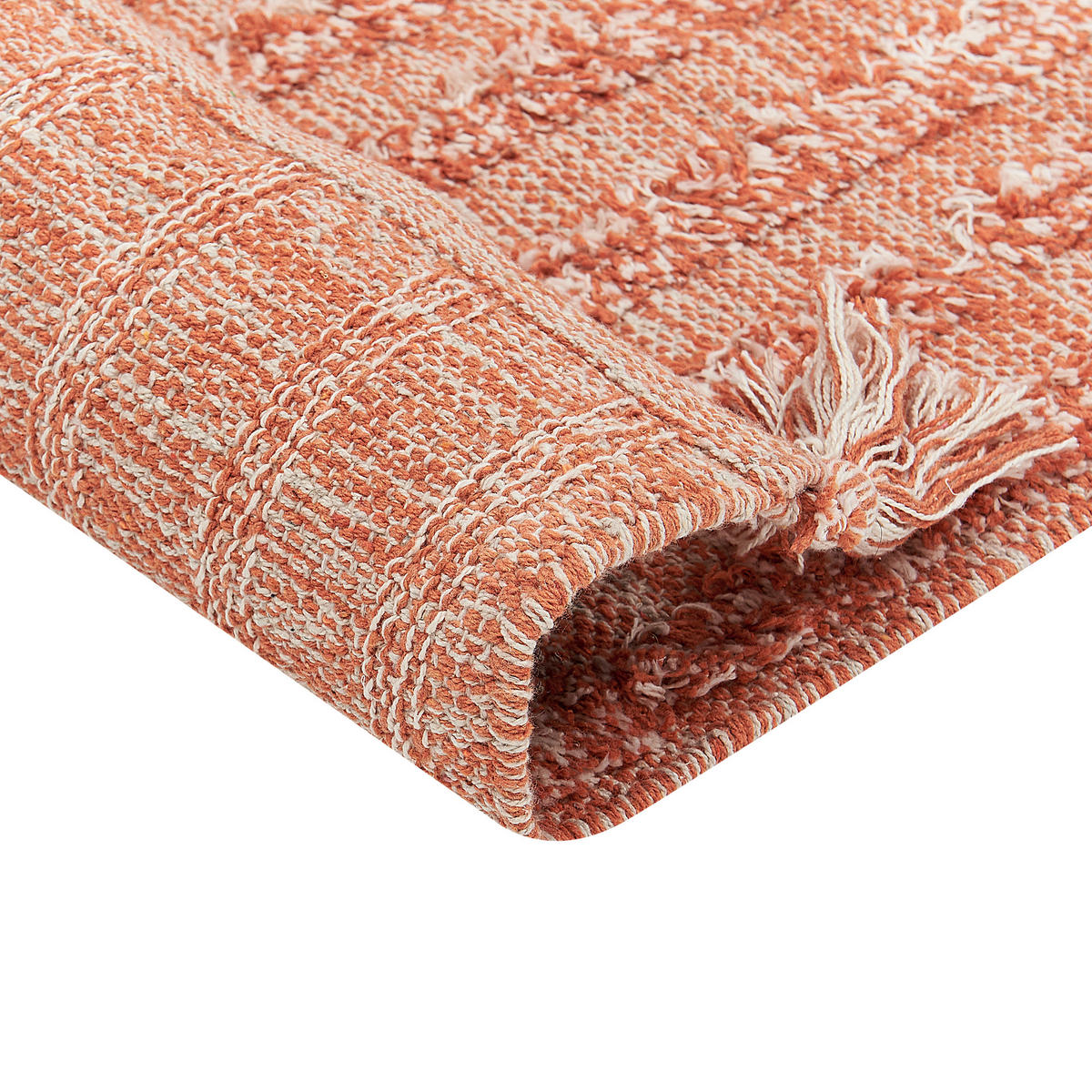 KURZFLOR-TEPPICH Mugla 200/140 cm - Orange, Textil (140/200cm) - Beliani