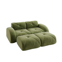 SOFA rahmenlos modular Chenille Green - Grün, Kunststoff (171/76/204.1cm) - Meubliv