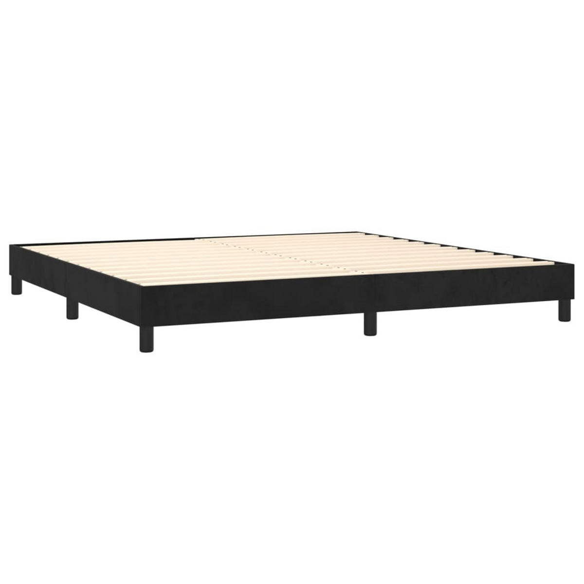 BOXSPRINGBETT mit Matratzen und LED, 78/88 cm Kopfteil, 200/200 cm aus Samt, Schwarz - Schwarz, Textil - vidaXL