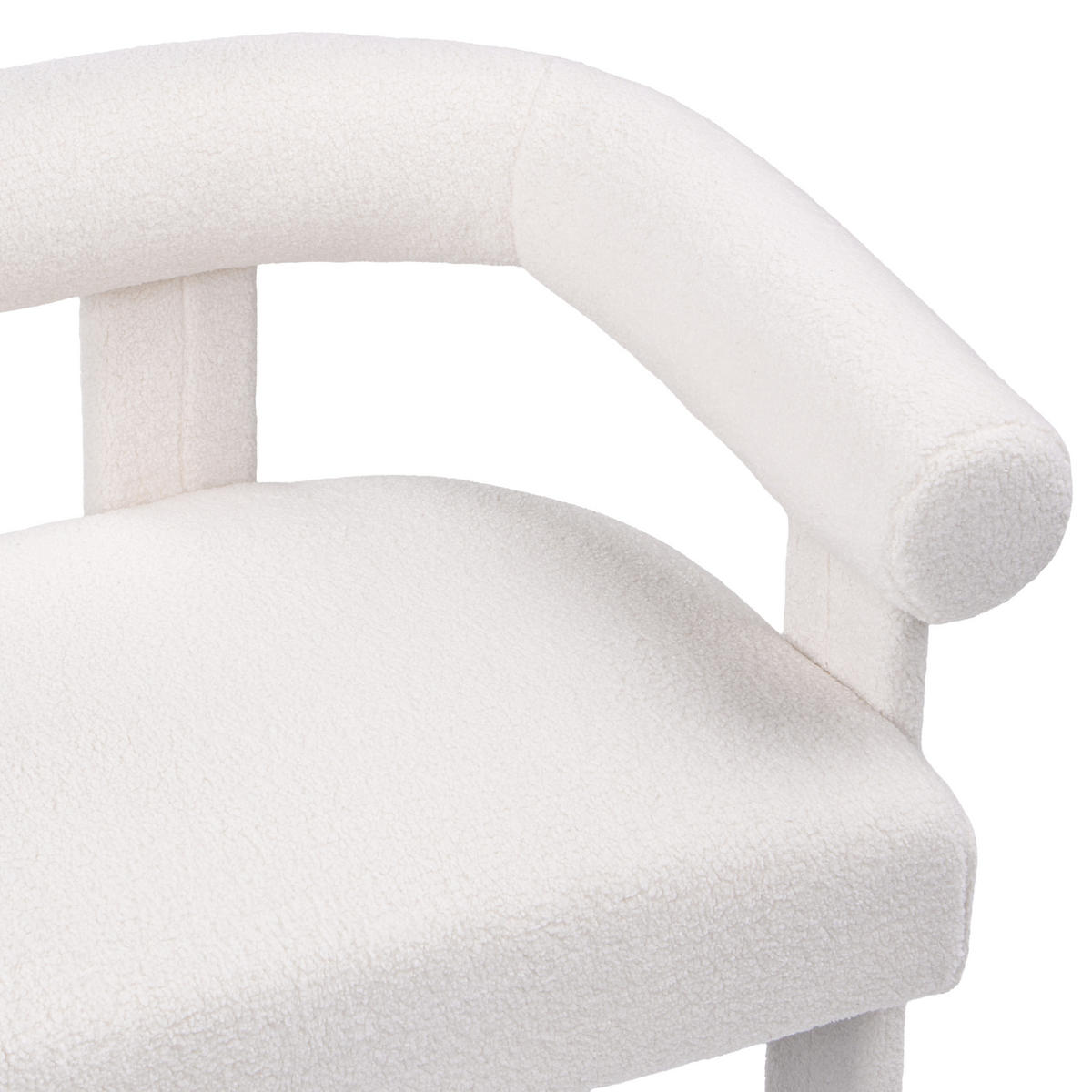 2-SITZER-SOFA Bouclé Cremeweiß Ilbro - Creme, Textil (138/76/68cm) - Beliani