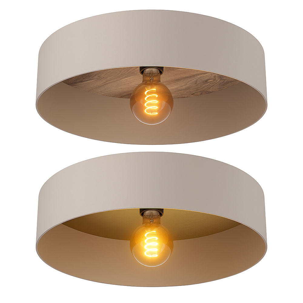 LED DECKENLEUCHTE Stahl Holz Braun - Braun, Holz (42/42/16cm)