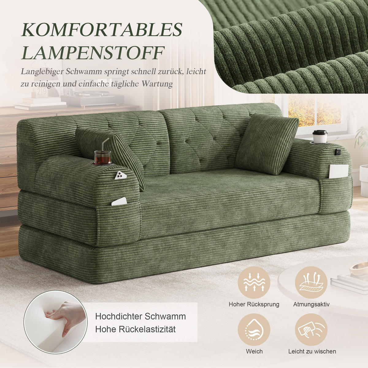 PAT SUPRAETAJAT METALIC, negru, 90x200cm, cu birou și raft - verde, material textil (168/81/80cm) - Urban Meuble