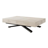 COUCHTISCH SANELLE X ausziehbar mit Liftfunktion, 120/80/76 cm Schwarz / Weiß - Schwarz/Weiß, Holzwerkstoff/Metall (120/80/27cm) - Idohome