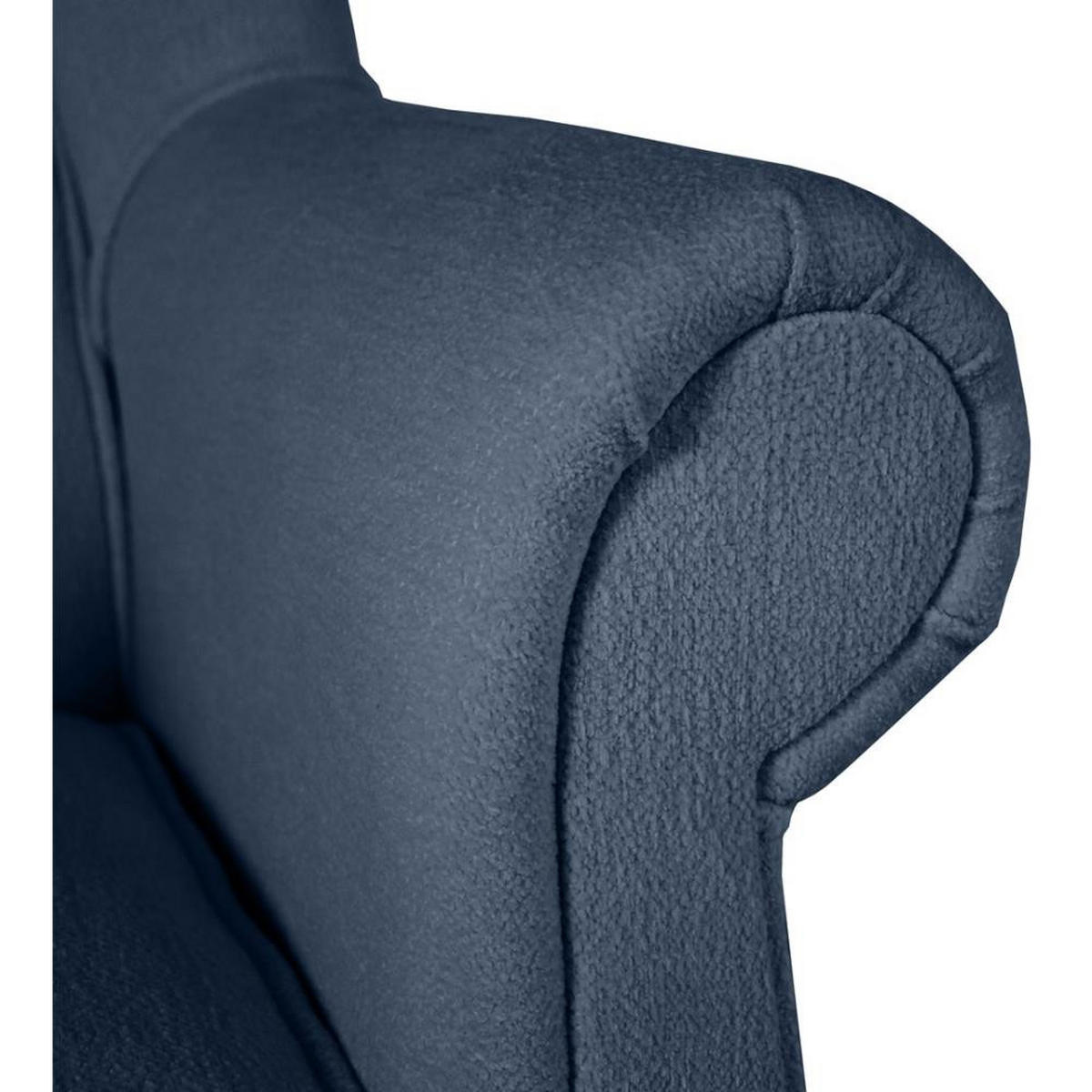 OHRENSESSEL Leonardo dunkelblau boucle-stoff - Dunkelblau, Holz/Textil (88/118/86cm) - Beautysofa
