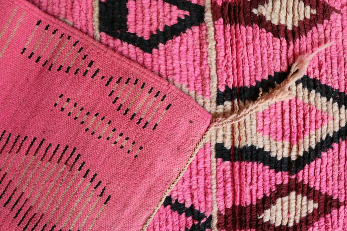 BERBERTEPPICH Teppichläufer aus Wolle Boujaad 200x 300 cm - Pink, Naturmaterialien (200/300cm) - AFK Living