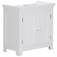 WASCHBECKENUNTERSCHRANK Weiß 57 cm breit mit 2 Türen und Bodenstehend - Weiß, Holzwerkstoff (57/56/30cm) - KADIMA DESIGN
