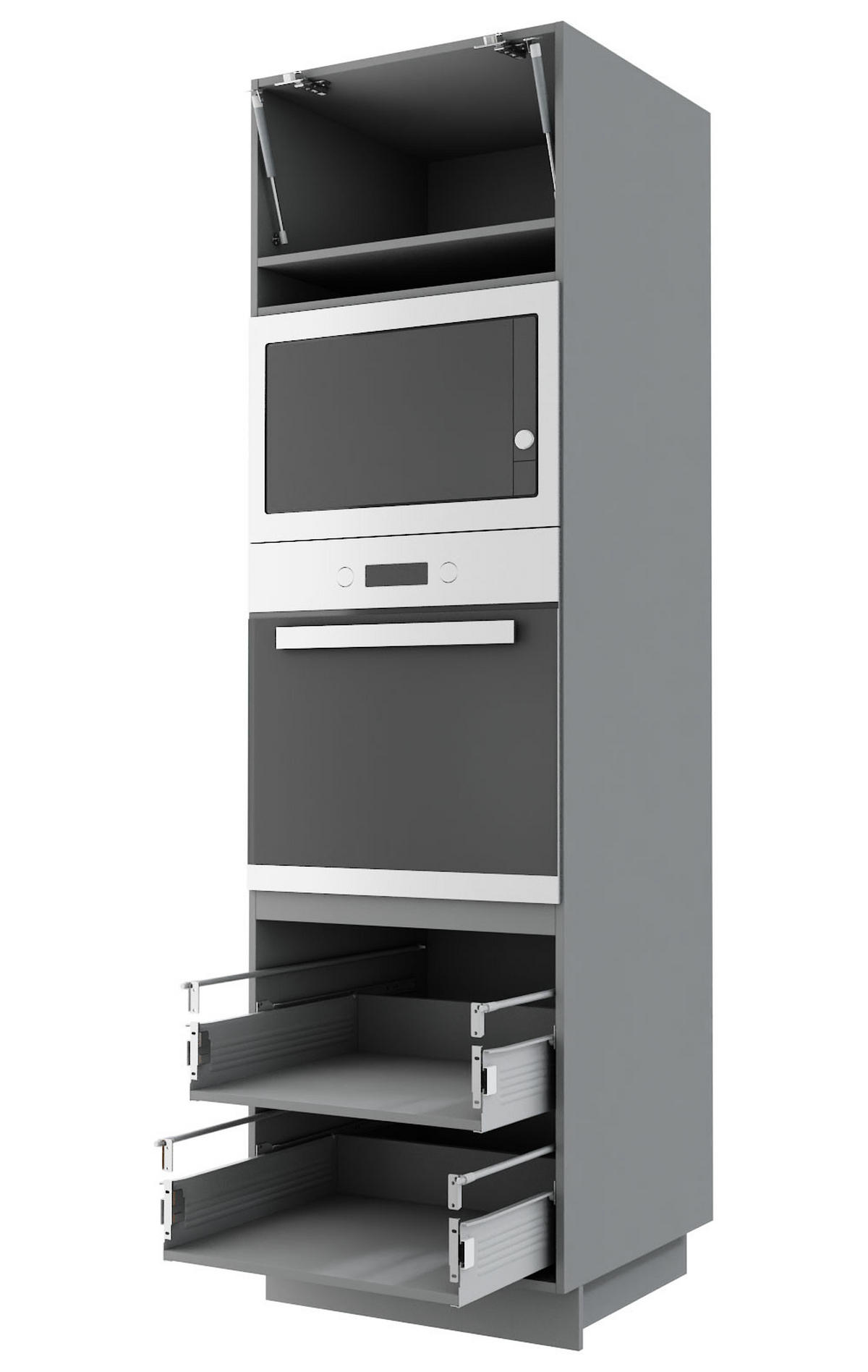 BACKOFENUMBAUSCHRANK Bari D14/RU/2 284 Grau / RAL 4009 pastellviolett 60 / 59 / 207cm Blum Teilauszug - Violett/Grau, Holz/Holzwerkstoff (60/207/59cm) - Feldmann-Wohnen