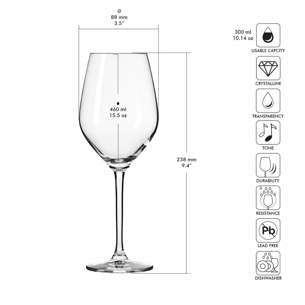 ROTWEINGLÄSER, 6er-Set, 460 ml - Transparent, Glas (0.46L) - Krosno Glass