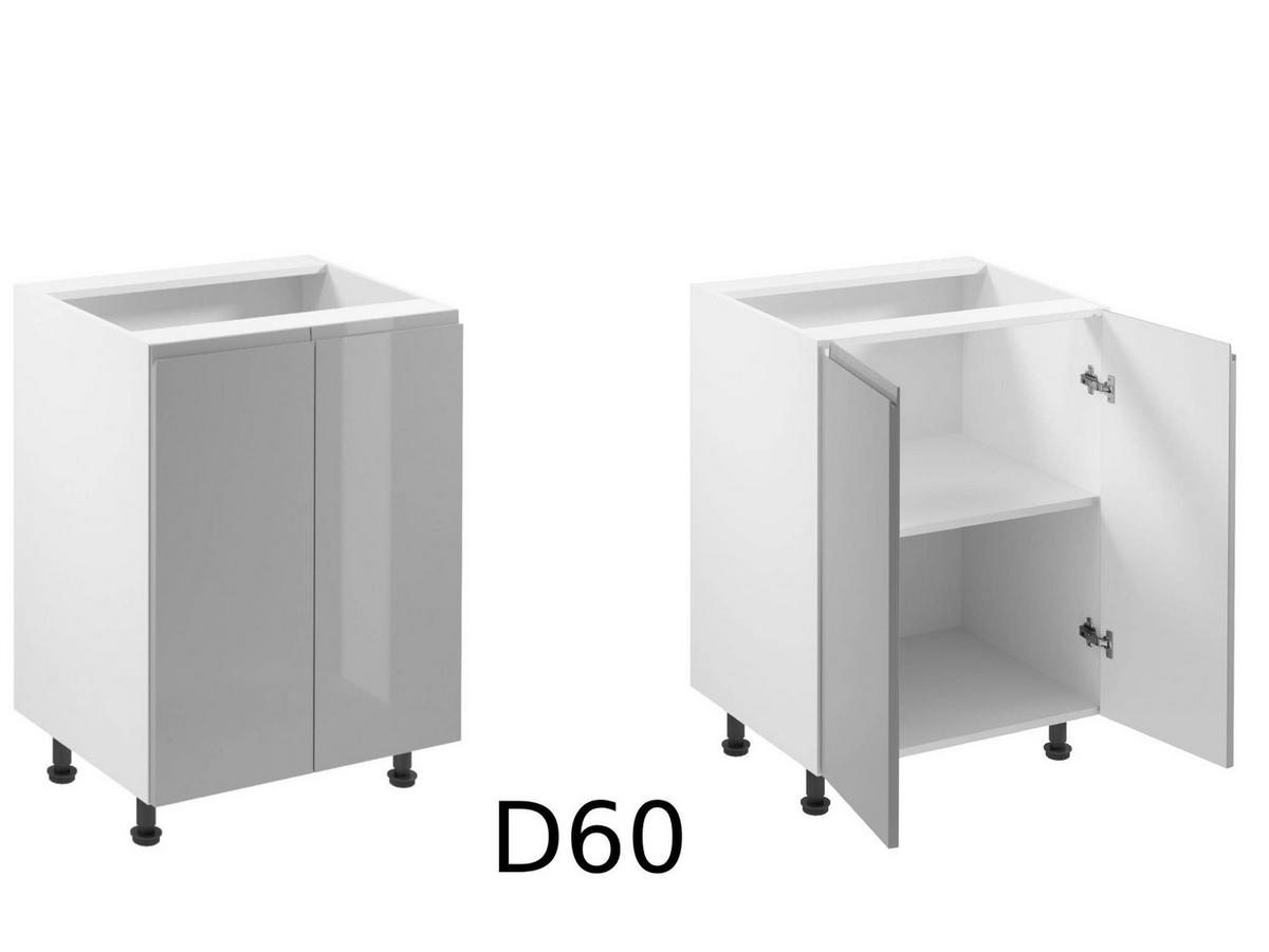 KÜCHENZEILE 360 cm - Aspen KA16-M360- in Grau/Hochglanz - Grau, Holz (360/212/52cm)