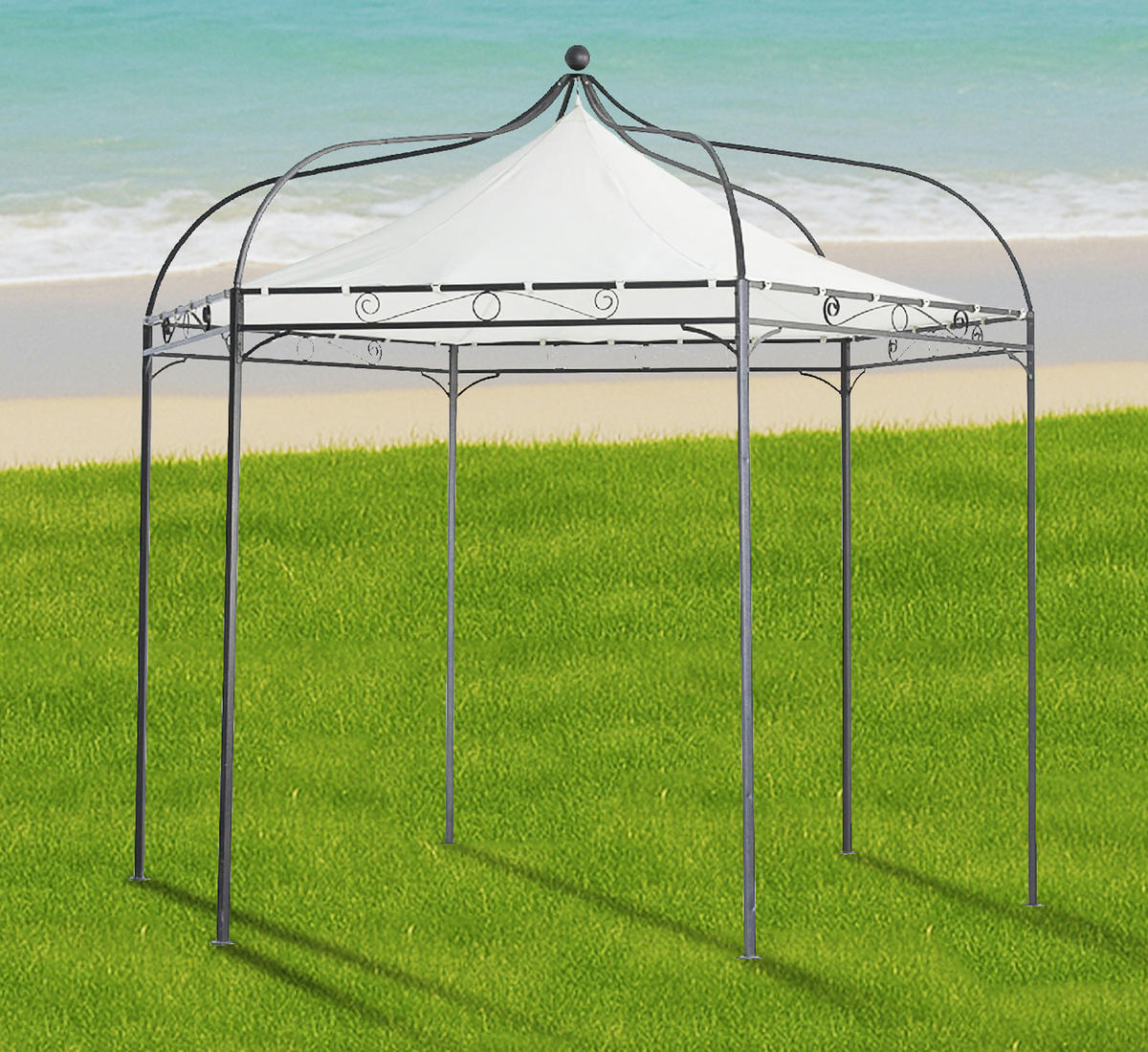 ERSATZDACH für Pavillon Mondura, Pavillondach 6-eckig, Durchmesser 300 cm, Farbe: ecru - Weiß, Kunststoff (320/0.3/320cm) - TPFGarden