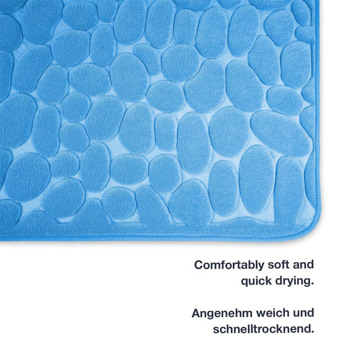 MEMORYSCHAUM BADEMATTE LONDON - Blau, Textil (60/100cm) - WohnDirect