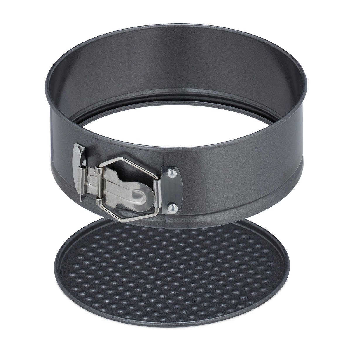 SPRINGFORM Set - Anthrazit, Metall (18/6.5/18cm) - Relaxdays