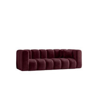 SOFA 3-Sitzer Modulares, Velvet-Stoff Riviera, Rotwein, GRAND - Dunkelrot, Holz (230/70/89cm) - Kaiser Möbel