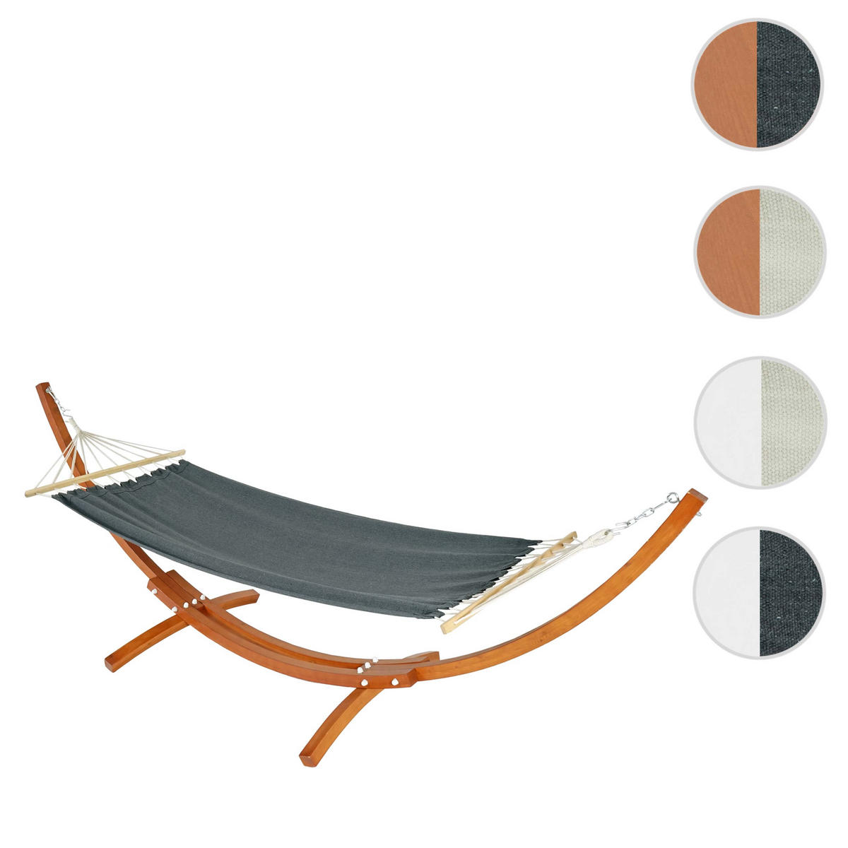 HÄNGEMATTE MIT GESTELL Braun, Grau - Braun/Grau, Holz (320/114/98cm) - MCW