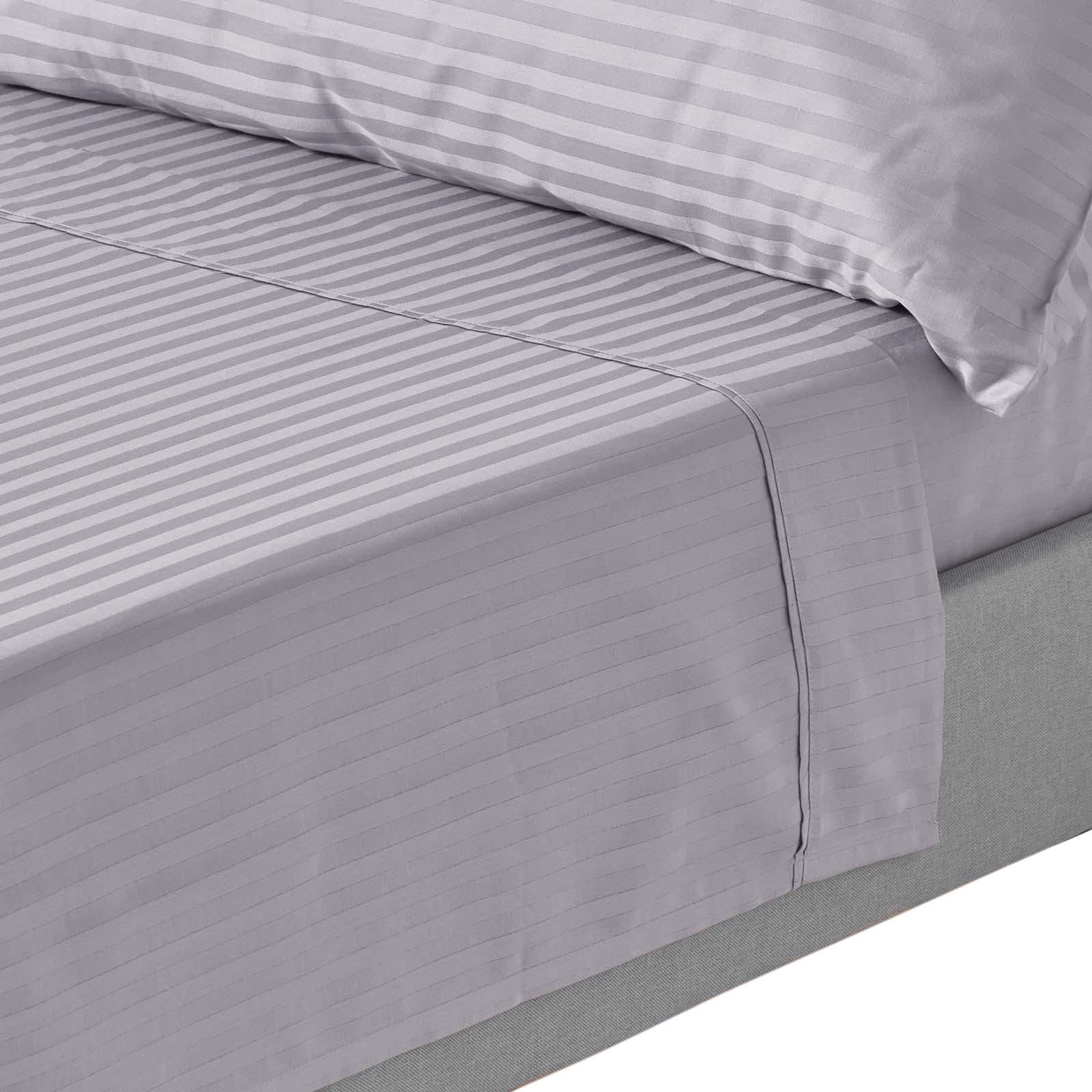 DAMAST-BETTLAKEN ohne Gummizug, 100% Ägyptische Baumwolle - Grau, Textil (178/255cm) - Homescapes