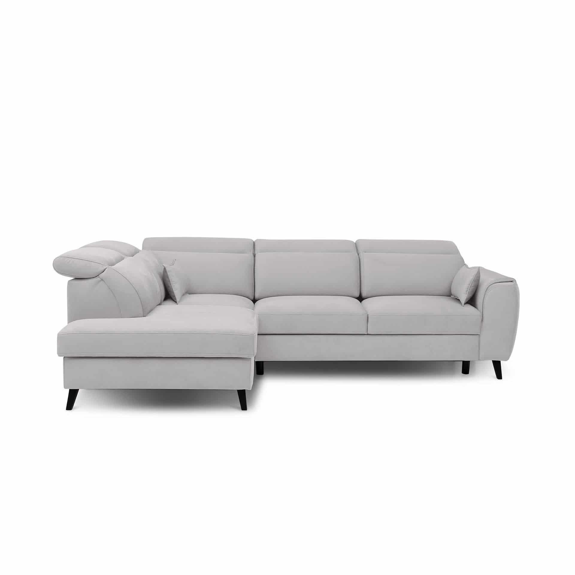 ECKSOFA mit Schlaffunktion & Bettkasten - Schwarz/Grau, Holz/Textil (255/201cm) - Eltap