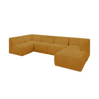 WOHNLANDSCHAFT Ottomane Rechts MOVO-L 345x180x78 cm Senffarbe Cord - Honig, Holzwerkstoff/Kunststoff (180/78/345cm) - ALTDECOR