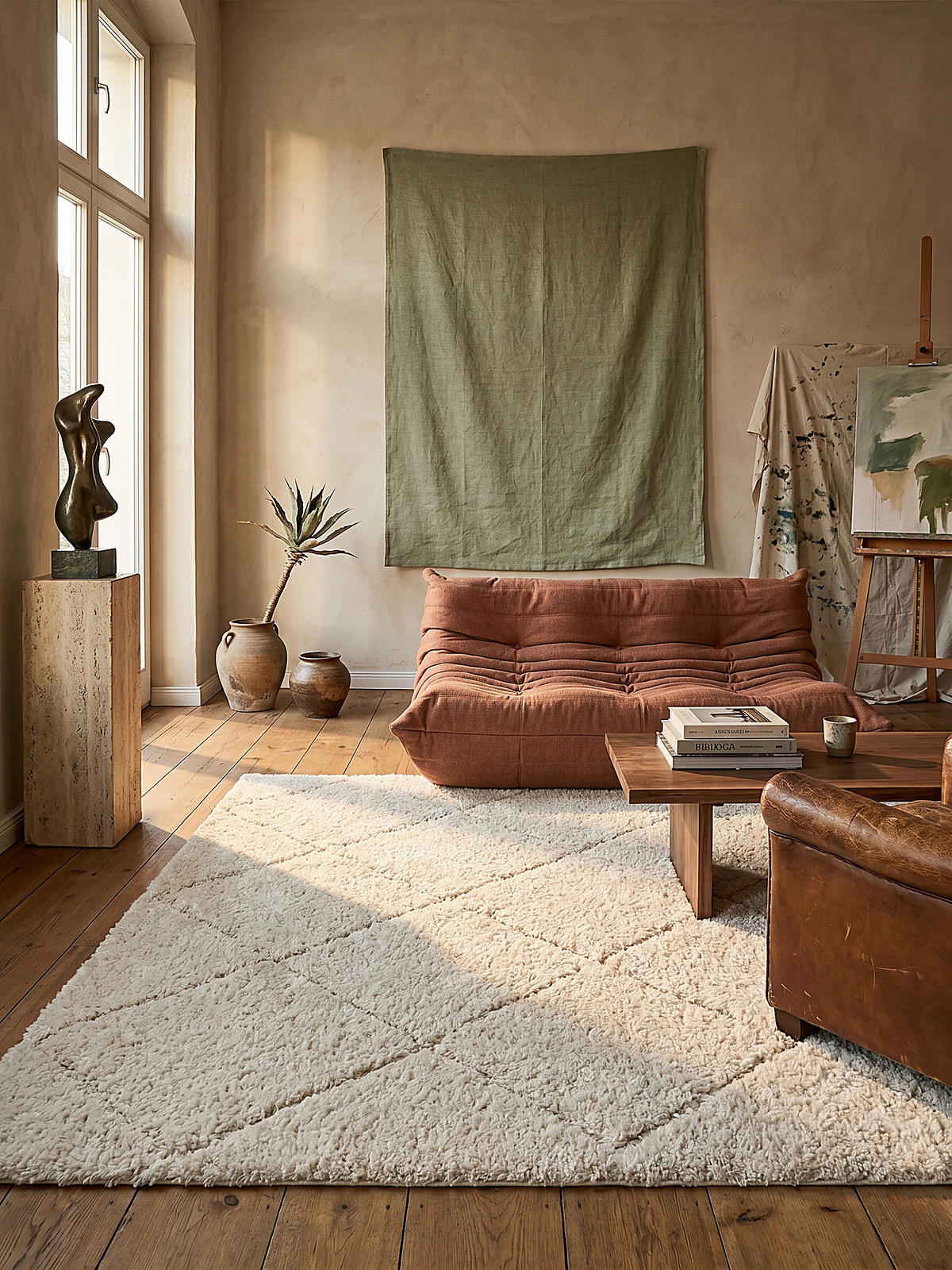 HOCHFLORTEPPICH Berber ATRIO Polypropylen Creme 160 x 230 cm - Beige, Textil (160/230cm) - KADIMA DESIGN