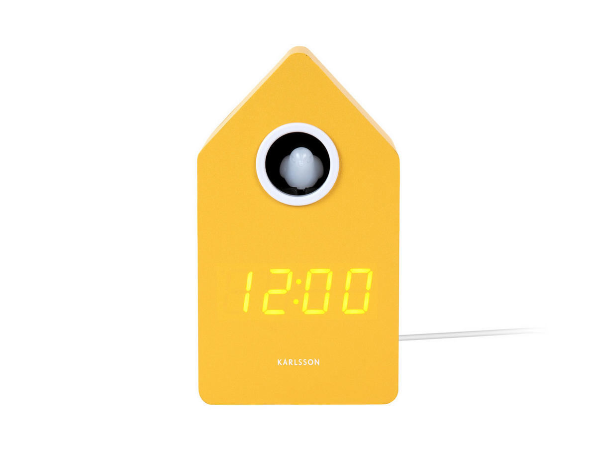 WECKER Cuckoo Gelb 9/9/15.8 cm - Gelb, Holz (9/15.8/9cm) - Karlsson