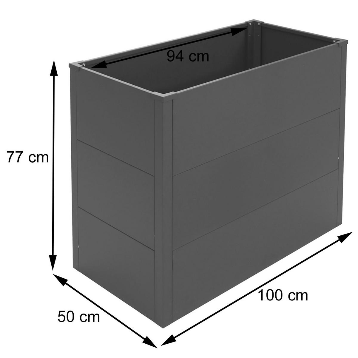 HOCHBEET Anthrazit - Anthrazit, Metall (100/77/50cm) - MCW