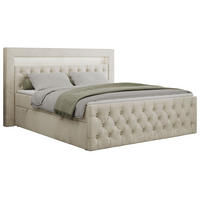 BOXBETT GOLD-9 LED 140/200 Beige Velvet - H3 - Beige, Holz/Textil (140/200cm) - MKS