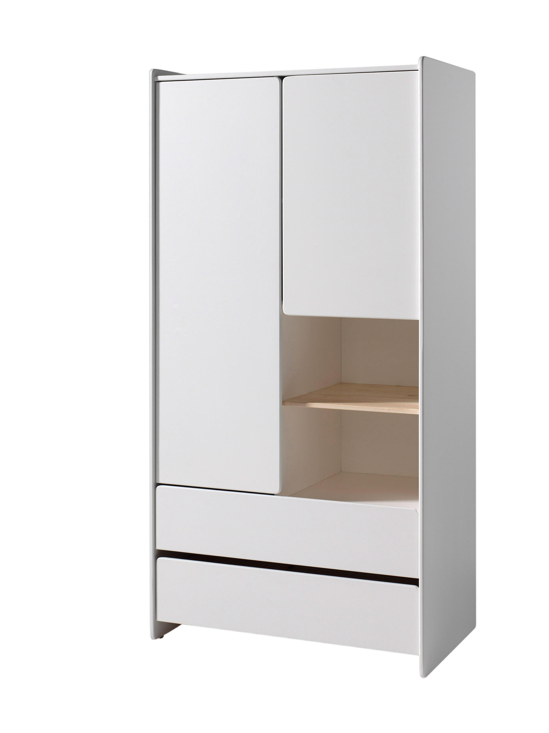 KINDERKLEIDERSCHRANK KIDDY Weiß 90x55x180 cm - Weiß, Holz (90/180/55cm) - FURNLUX